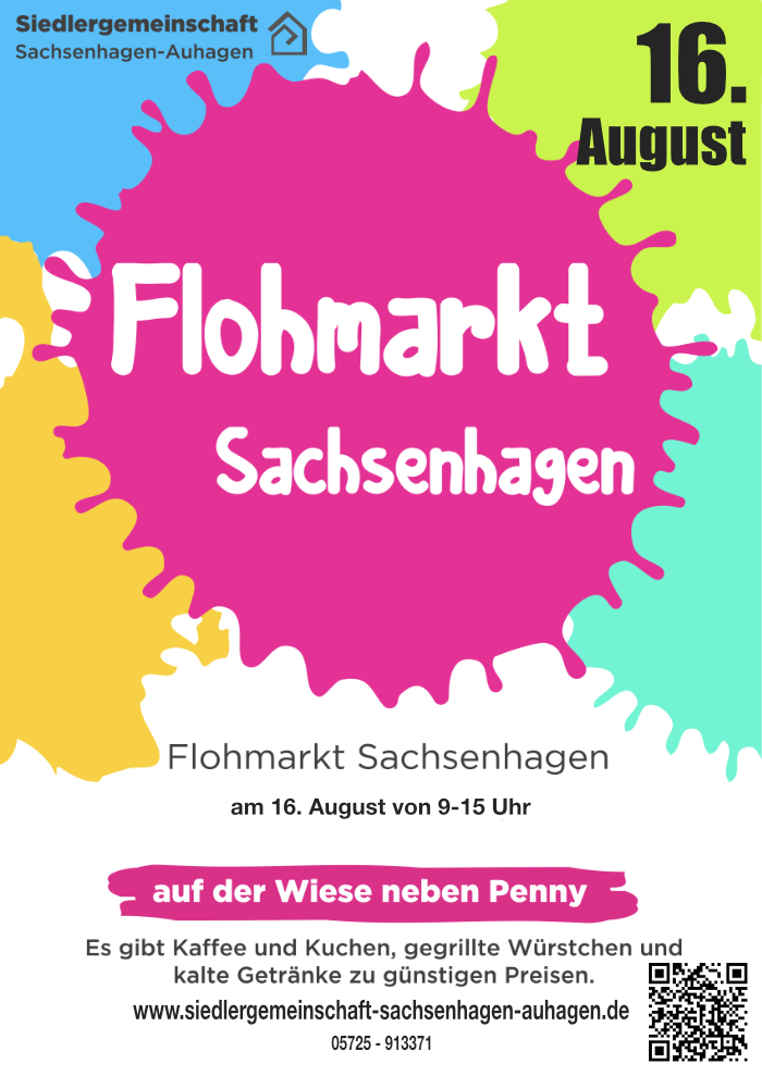 Flyer - Flohmarkt in Sachsenhagen am 16. August 2025